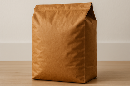 A brown 5lb bag of coffee with no markings